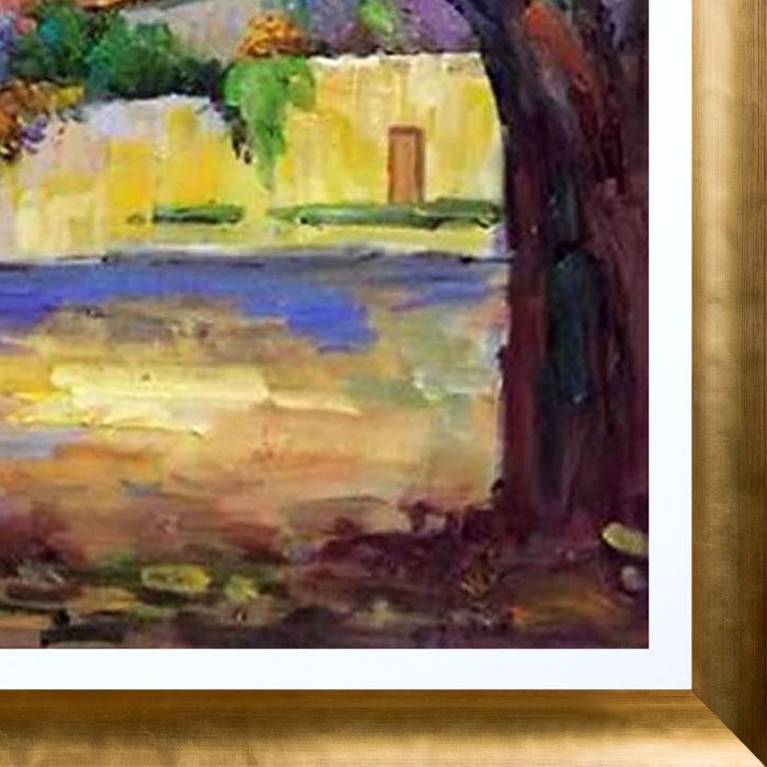 Place des Lices with Gold Luminoso Pre-Framed - Gold Luminoso with Studio White Custom Stacked Frame 20" X 24"