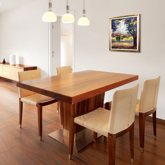 Place des Lices with Gold Luminoso Pre-Framed - Gold Luminoso with Studio White Custom Stacked Frame 20" X 24"