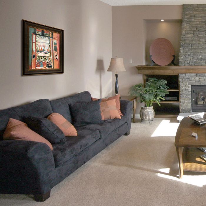 Open Window Collioure Pre-Framed - Veine D'Or Bronze Scoop Frame 20"X24"