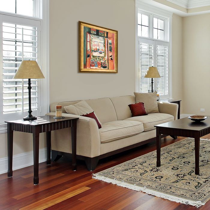 Open Window Collioure Pre-Framed - Athenian Gold Frame 20"X24"