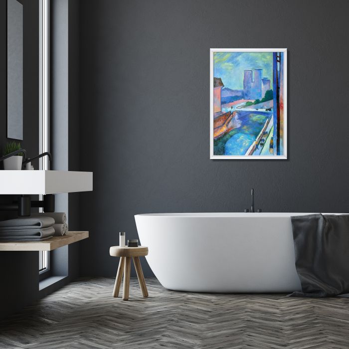 Glimpse of Notre Dame Pre-Framed - Moderne Blanc Frame 24" X 36"