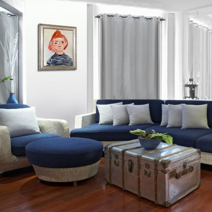 Portrait of Pierre Matisse Pre-Framed - Versailles Silver King Frame 20" X 24"