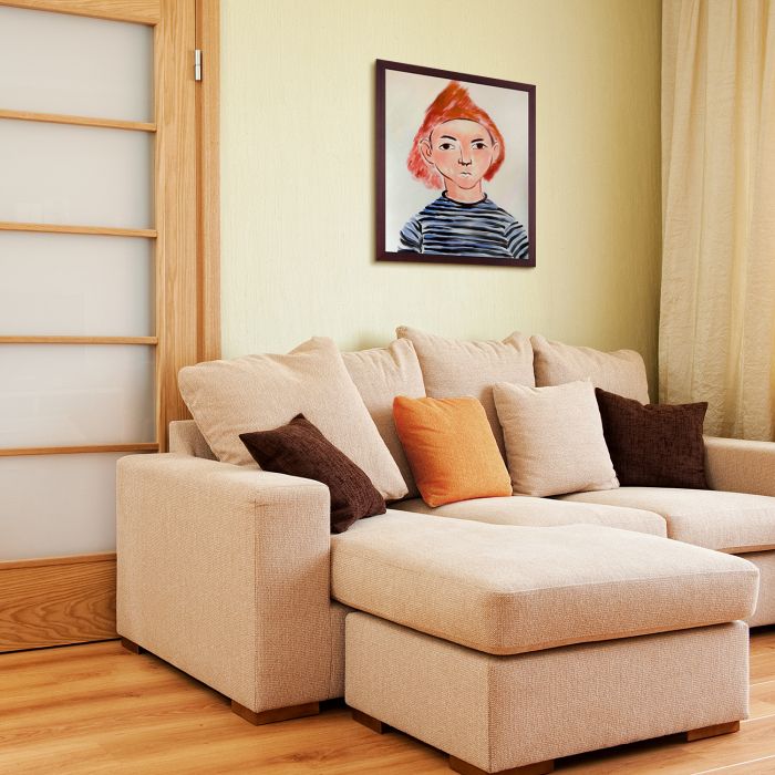 Portrait of Pierre Matisse Pre-Framed - Open Grain Mahogany 20" X 24"