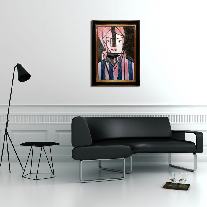 White and Pink Head Pre-Framed - Opulent Frame 24"X36"