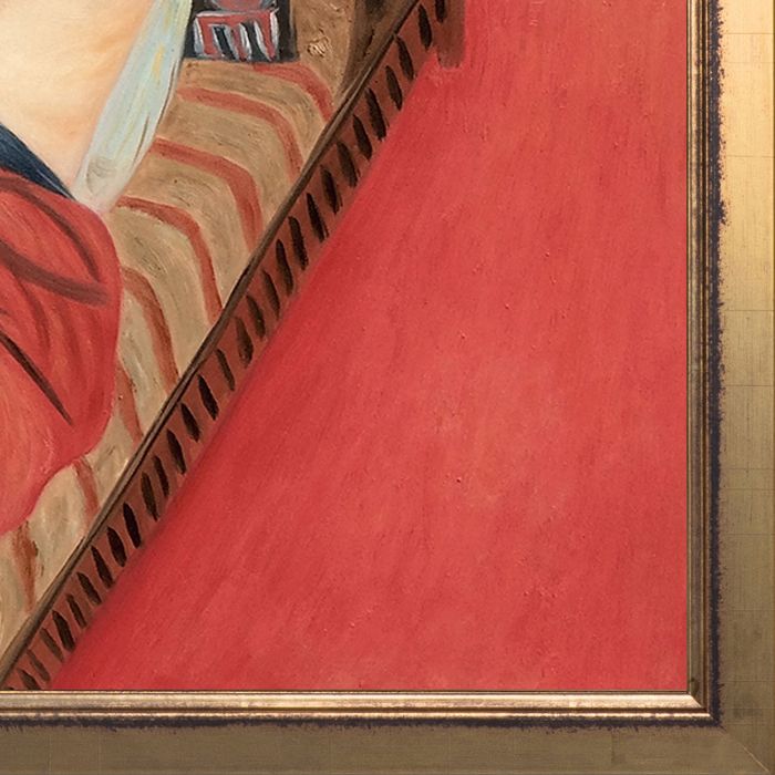 Odalisque with Red Pants Pre-Framed - Burnished Gold Frame 20" X 24"