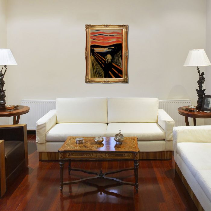 The Scream Pre-Framed - Victorian Gold Frame 24"X36"