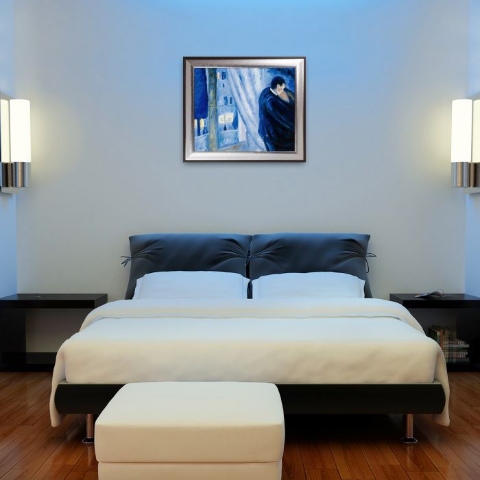 Kiss by the Window, 1892 Pre-Framed - Magnesium Silver Frame 20" X 24"