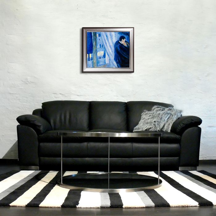 Kiss by the Window, 1892 Pre-Framed - Magnesium Silver Frame 20" X 24"