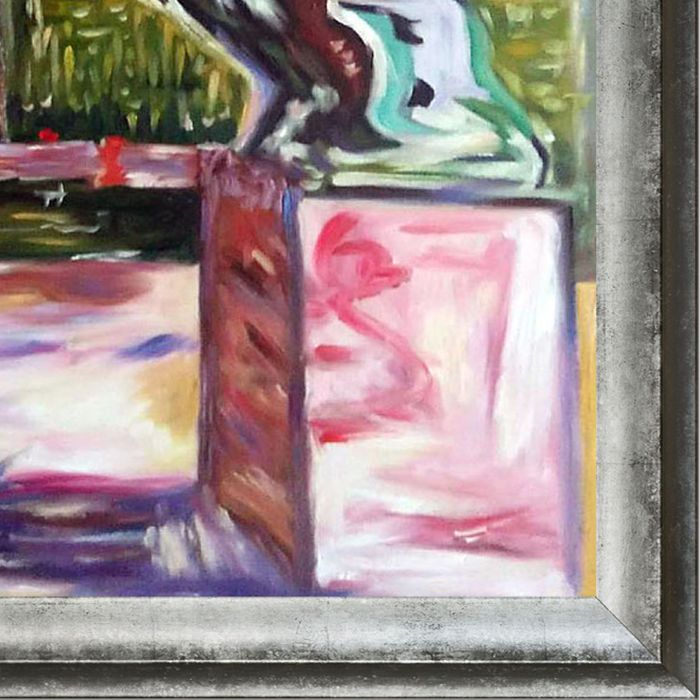 Rodin's "Le Penseur" in Dr. Linde's Garden, 1907 Pre-Framed - Athenian Distressed Silver Frame 24"X36"