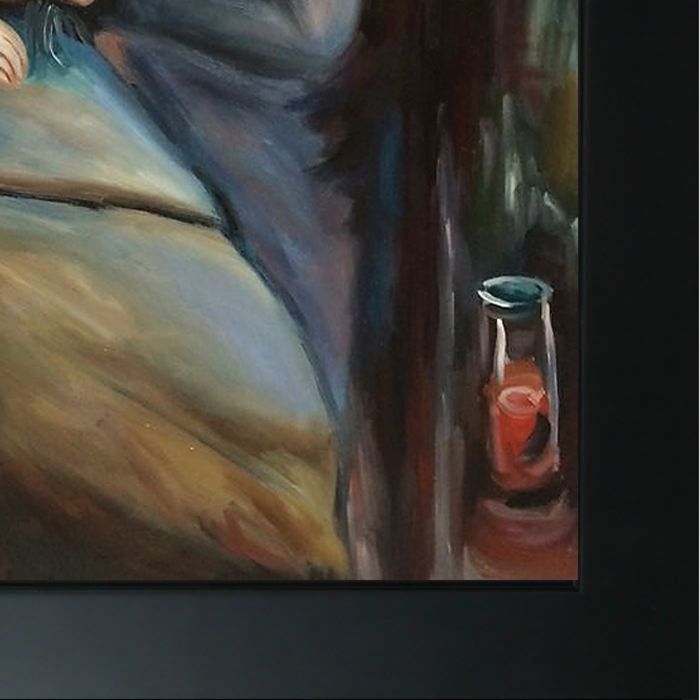 The Sick Child Pre-Framed - New Age Black Frame 20"X24"