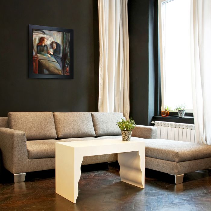 The Sick Child Pre-Framed - New Age Black Frame 20"X24"