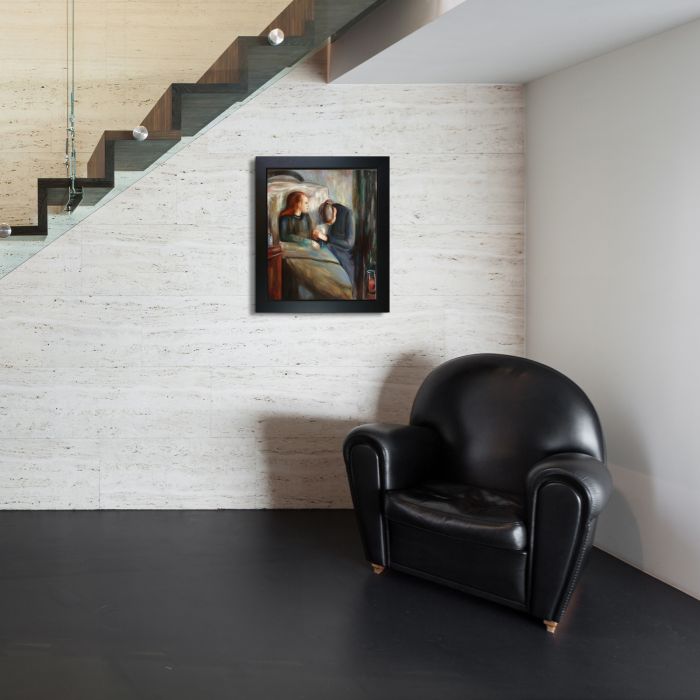 The Sick Child Pre-Framed - New Age Black Frame 20"X24"