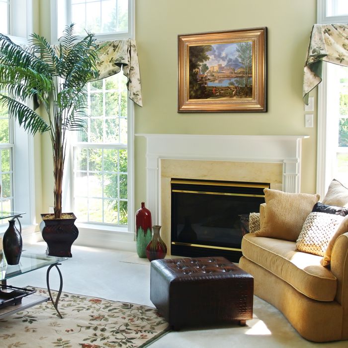 Landscape with a Calm, 1650-1651 Pre-Framed - Mediterranean Gold Frame 20"X24"