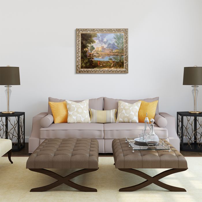 Landscape with a Calm, 1650-1651 Pre-Framed - Rococo Silver 20"X24"