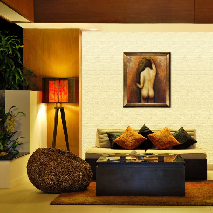 After The Shower Pre-Framed - Athenian Gold Frame 20"X24"