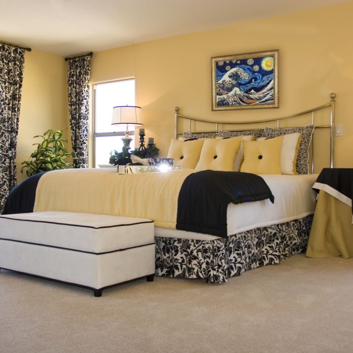 Starry Night Wave Collage (Luxury Line) Pre-Framed - Verona Gold Braid Frame 20"X24"