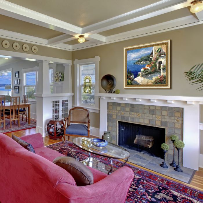 High Rise Bay Pre-Framed - Tuscan Crackle Frame 20"X24"