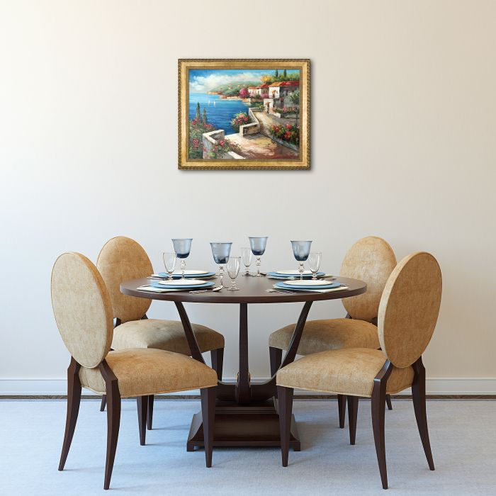 Vacation Harbor Pre-Framed - Verona Gold Braid Frame 20"X24"