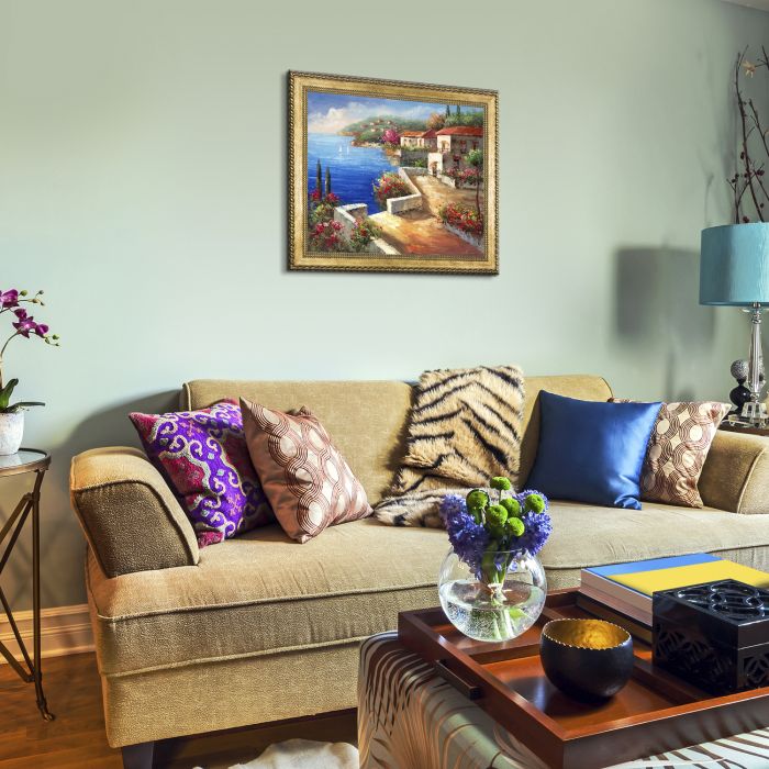 Vacation Harbor Pre-Framed - Verona Gold Braid Frame 20"X24"