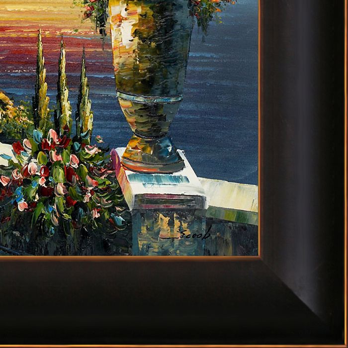 Sunset at Gazebo Point Pre-Framed - Veine D'Or Bronze Scoop Frame 20"X24"