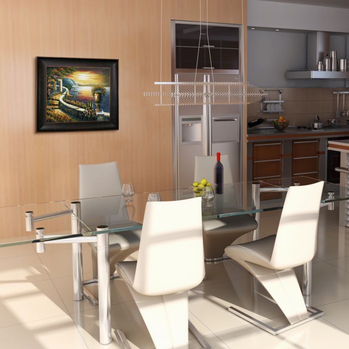 Sunset at Gazebo Point Pre-Framed - Veine D'Or Bronze Scoop Frame 20"X24"