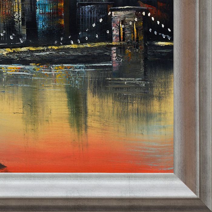 New York Evening, 1999 Pre-Framed - Athenian Silver Frame 20"X24"