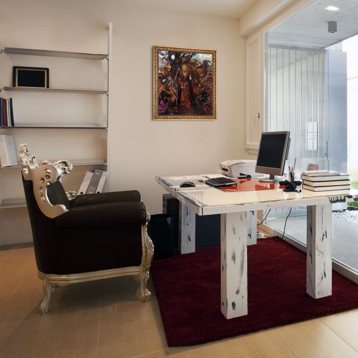 Buddha Walking Among The Flowers, 1905 Pre-Framed - Versailles Gold Frame 20" X 24"