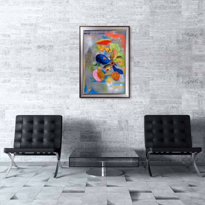 Flowers, 1914-1916 (Luxury Line) Pre-Framed - Magnesium Silver Frame 24" X 36"