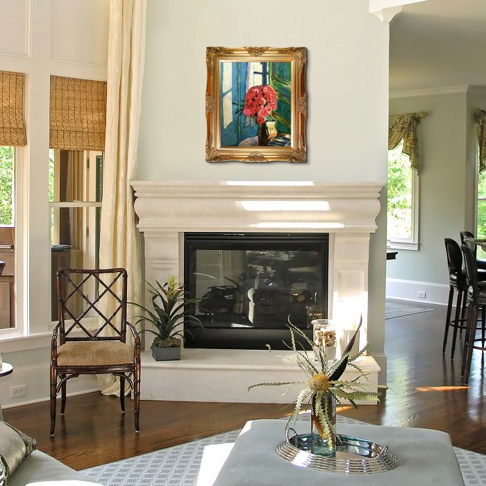 Carnations Preframed - Victorian Gold Frame 20"X24"