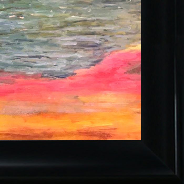 Sailboat at Sunset Preframed - Black Matte King Frame 20"X24"