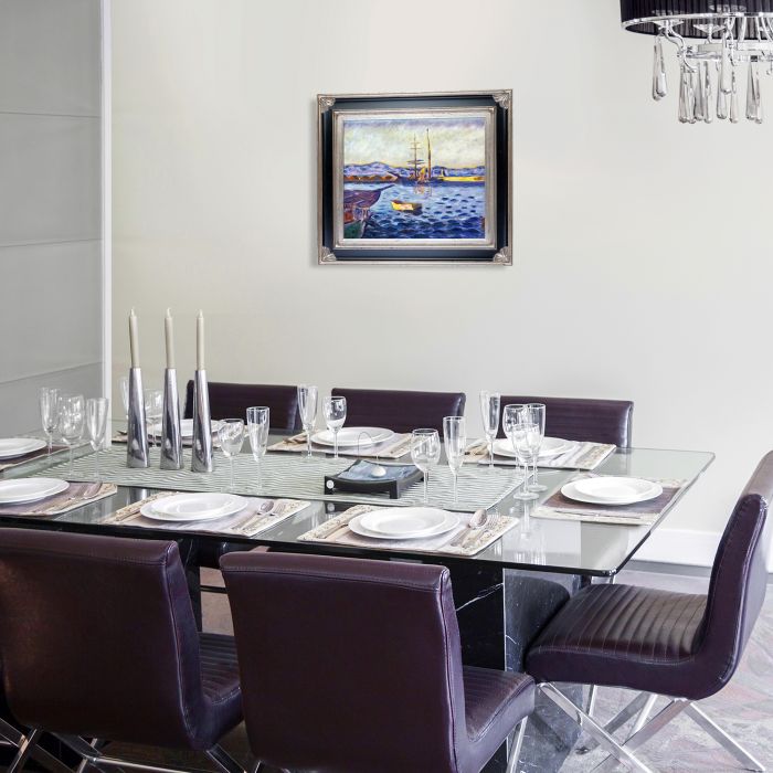 The Port of Saint-Tropez Pre-Framed - Corinthian Aged Silver Frame 20"X24"