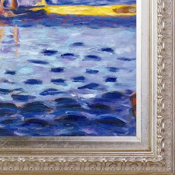 The Port of Saint-Tropez Pre-Framed - Elegant Champagne Frame 20"X24"