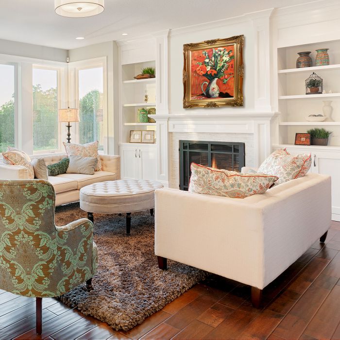 Vase of Flowers Preframed - Victorian Gold Frame 20"X24"