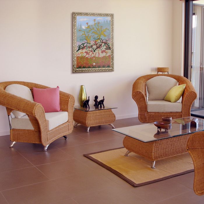 Thistle and Digitales Pre-Framed - Rococo Silver 24"X36"