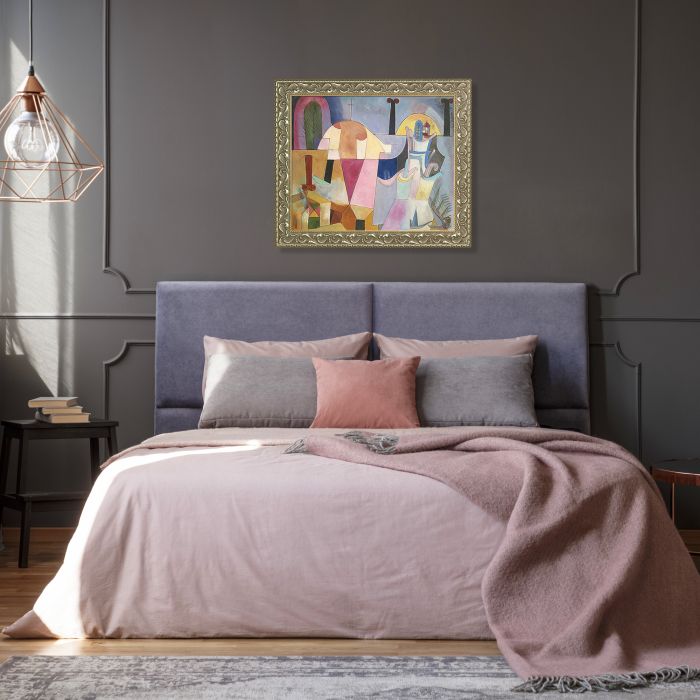 Black Columns in a Landscape Pre-Framed - Rococo Silver 20"X24"