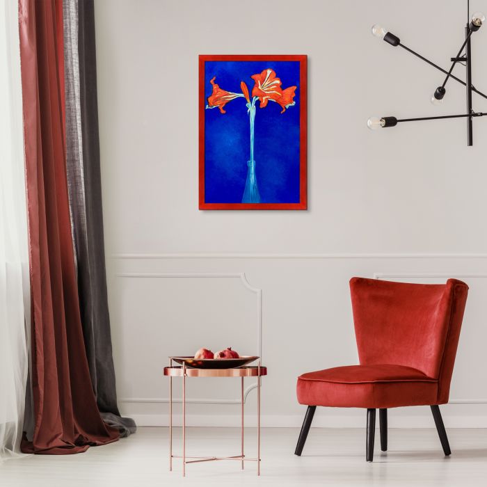 Amaryllis Pre-Framed - Stiletto Red Frame 24" X 36"