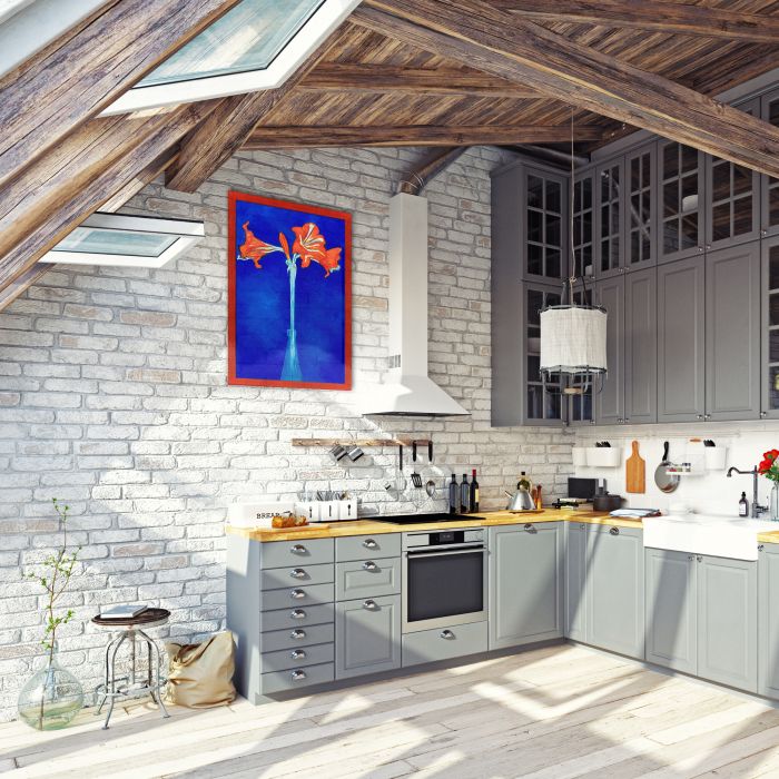 Amaryllis Pre-Framed - Stiletto Red Frame 24" X 36"