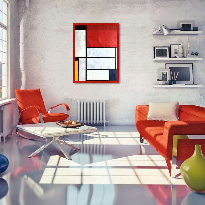 Tableau I Preframed - Stiletto Red Frame 30" X 40"