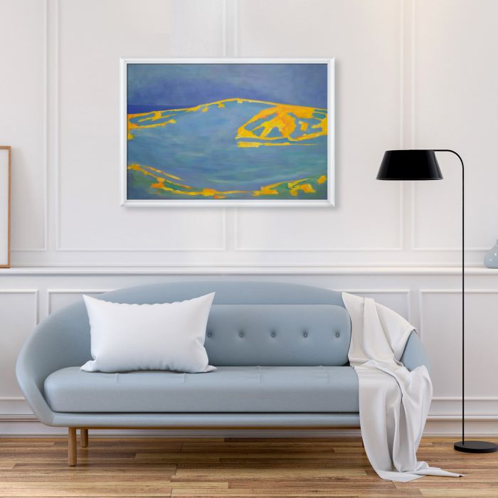 Summer, Dune in Zeeland Pre-framed - Moderne Blanc Frame 24" X 36"