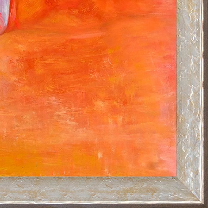 White Rose in a Glass Pre-framed - Silver Luna Frame 20"X24"