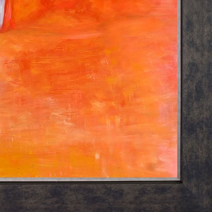 White Rose in a Glass Pre-framed - Suede Premier Frame 20"X24"