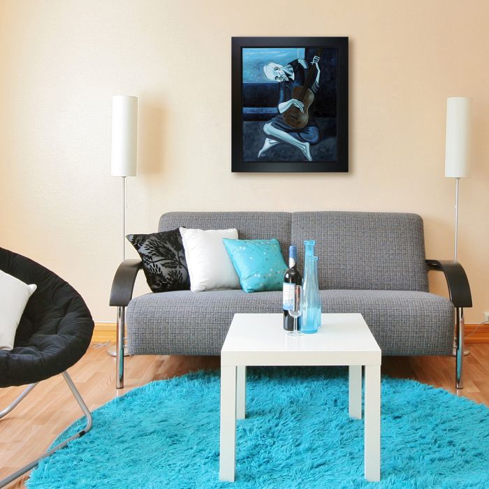 The Old Guitarist - New Age Black Frame 20"X24"