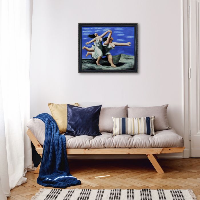 Two Women Running on the Beach (The Race) - La Scala Frame 20"X24"