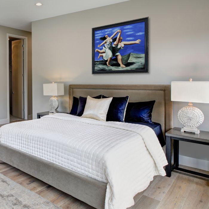 Two Women Running on the Beach (The Race) - La Scala Frame 20"X24"