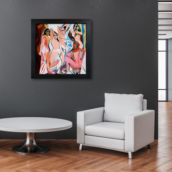 Les Demoiselles D'avignon - New Age Black Frame 24"X24"