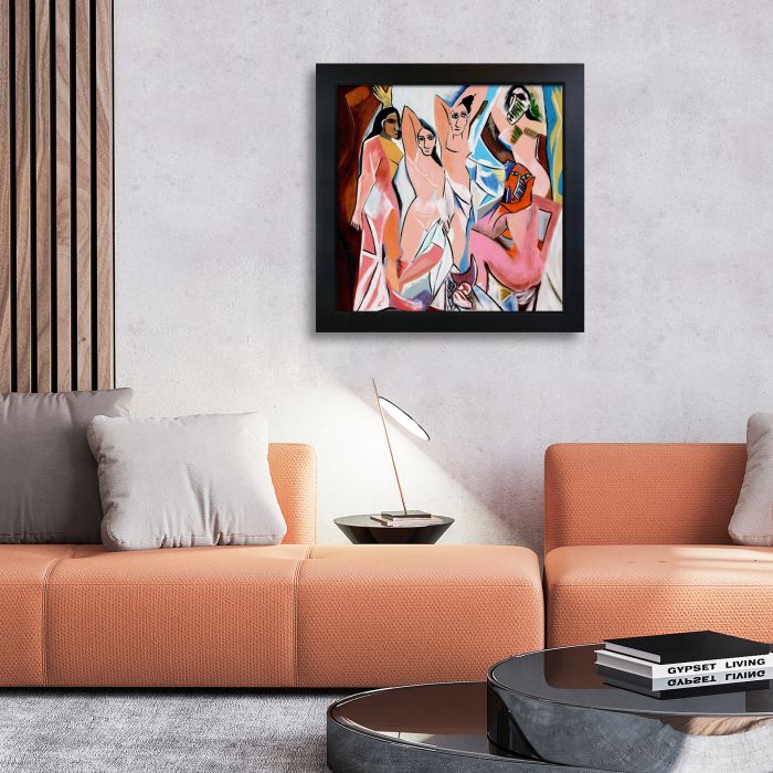 Les Demoiselles D'avignon - New Age Black Frame 24"X24"