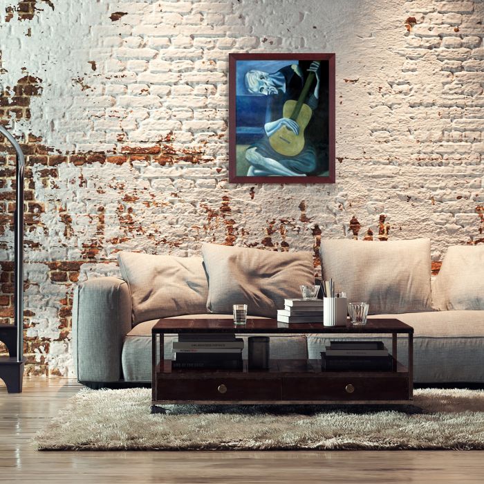 The Old Guitarist 1903 - Open Grain Mahogany 16" X 20"