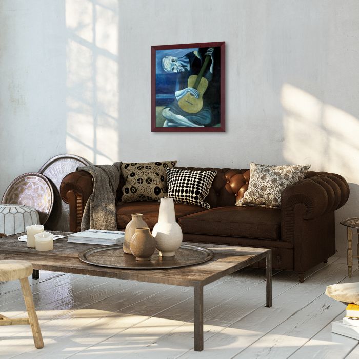 The Old Guitarist 1903 - Open Grain Mahogany 16" X 20"