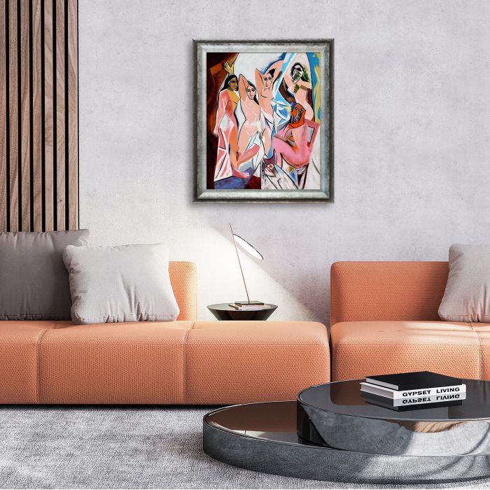 Les Demoiselles D'avignon - Athenian Distressed Silver Frame 20"X24"