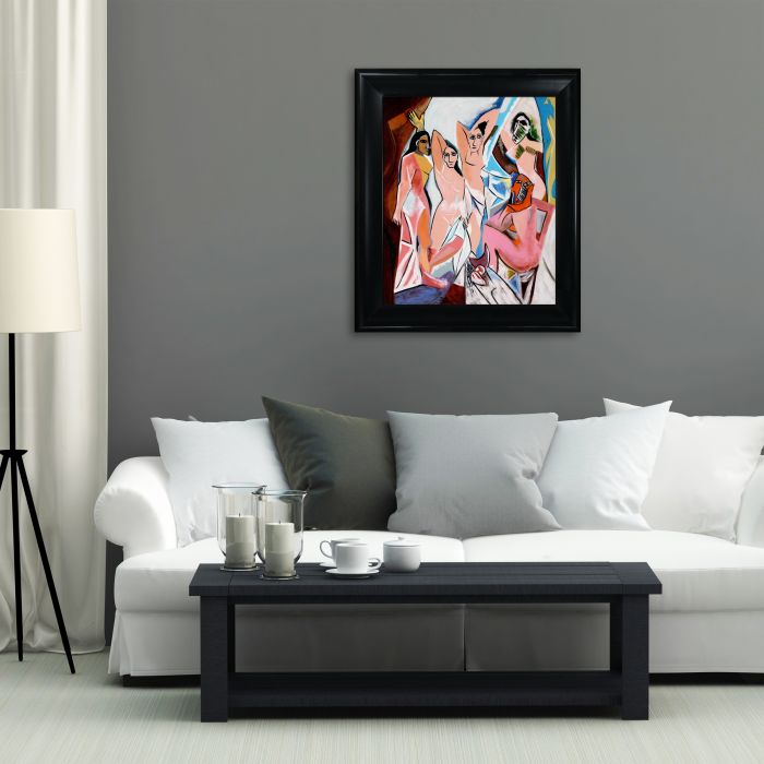 Les Demoiselles D'avignon - Black Matte King Frame 20"X24"